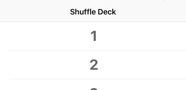 Unshuffled deck
