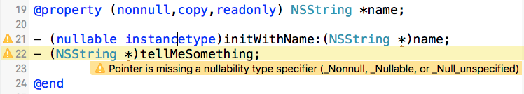 Xcode warning - missing annotation