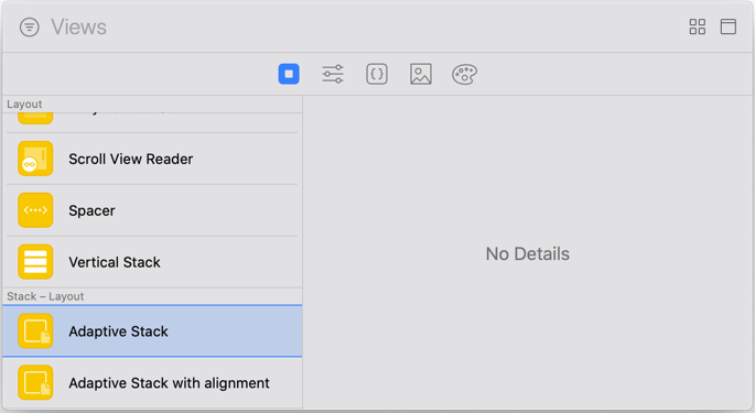Xcode library with no details for custom view