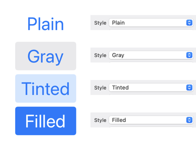 Four button styles - plain, gray, tinted and filled
