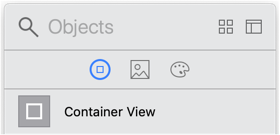 Container view in object library