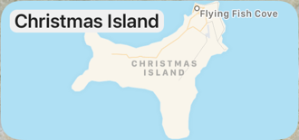 Map Widget of Christmas Island in light mode