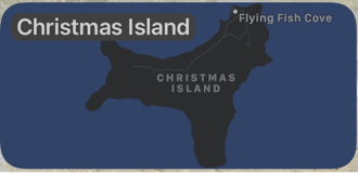 Map Widget of Christmas Island in dark mode