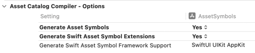 Asset catalog compiler options