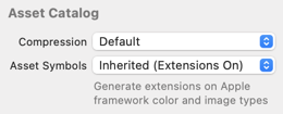 File inspector for asset catalog with asset symbols inherited (extensions on