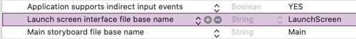 Launch Screen Interface file base name setting