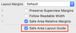 Checkbox to show safe area layout guide