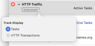 Track Display by Tasks or HTTP Transactions