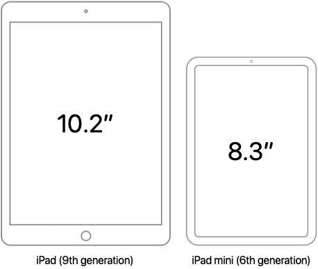 iPad 10.2&quot; and iPad mini 8.3&quot;