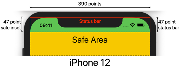 iPhone 12 status bar height