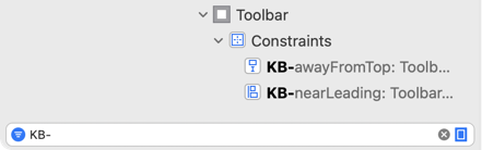 View debugger with KB- in filter bar