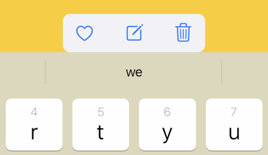 Docked keyboard with center toolbar
