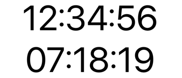 Two timestamps using a system title font