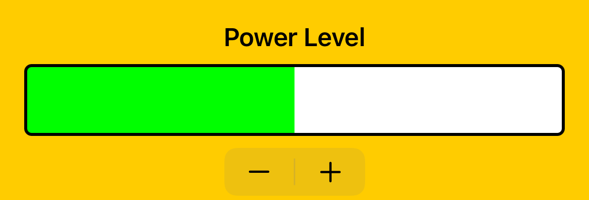 Power level at 50% with green progress bar