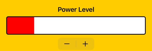 Power level at 20% with red progress bar