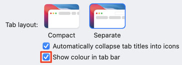 Show color in tab bar