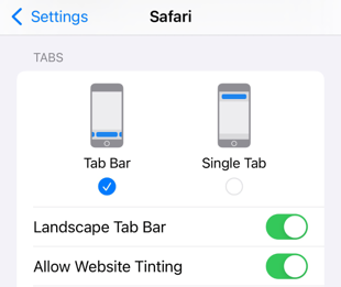 Safari 15 Theme Color