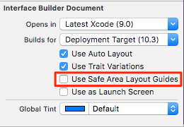 Enable Safe Area Layout Guides