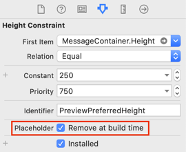Placeholder height constraint