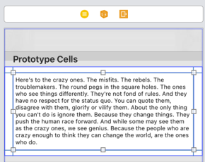 Self-sized cell in canvas with smaller text