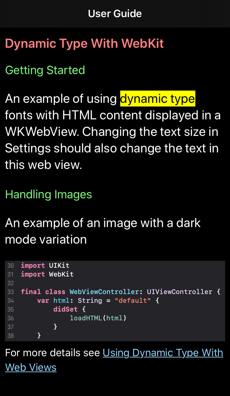 Supporting Dark Mode In WKView