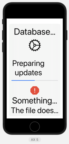 View filling an iPhone SE screen with truncated title and error message