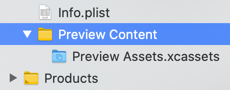 Xcode Preview Content folder