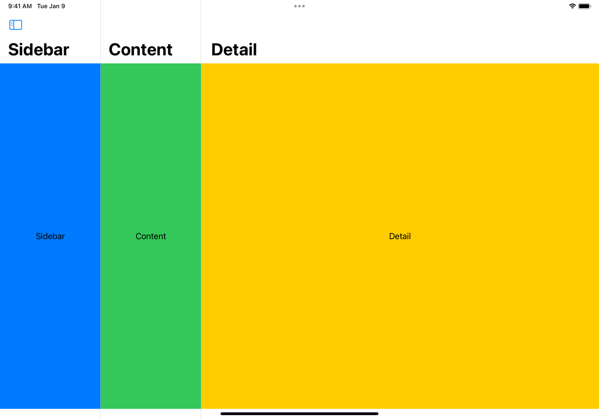 SwiftUI Split View Configuration