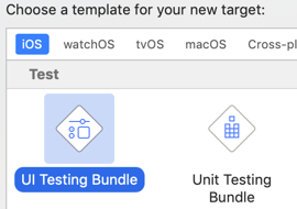 Add UI testing bundle target