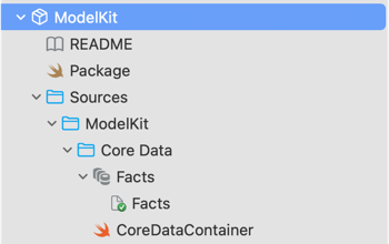 Swift Package containing model and CoreDataController files