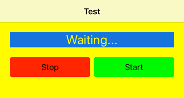 Test User Interface with two buttons and a label