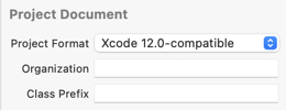 Project format Xcode 12.0 compatible