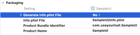 Generate Info.plist File - No