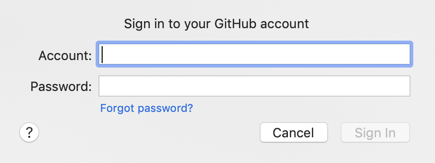 GitHub Account Name and Password