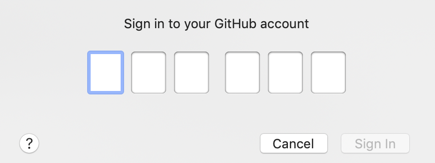 GitHub 2FA code