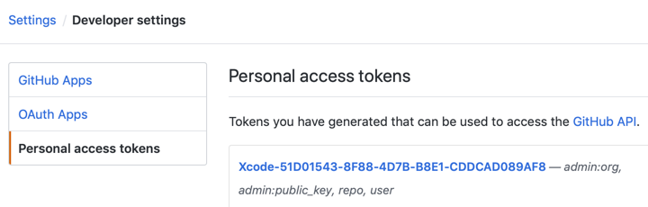 GitHub personal access token